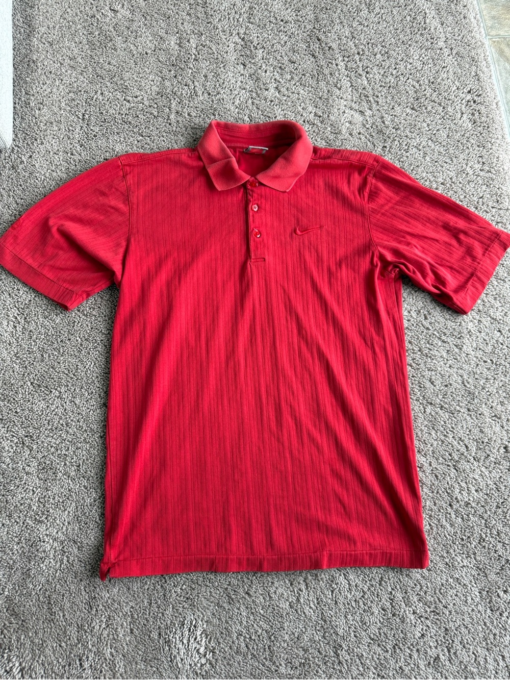 Vintage Ohio state x tiger woods stripe Nike Men's Red Short-Sleeve Polo